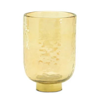 Melrose International Gold Glass Vase With Metal Accent (set Of 2) - Gold