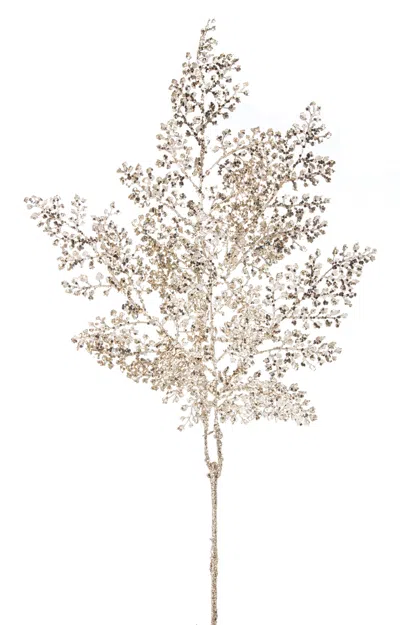 Melrose International Gold Glitter Fern Spray (set Of 12) - Gold