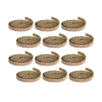 Melrose International Gold Glitter Rope Ribbon (set Of 12 Rolls) - Gold