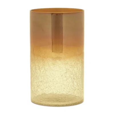 Melrose International Gold Ombre Crackle Glass Vase (set Of 2) - Gold