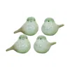Melrose International Green Terra Cotta Bird Figurine (set Of 4) - Green, White