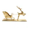 Melrose International Hammered Metal Deer With Sleigh 25.5"l - Gold
