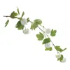 Melrose International Hanging Snowball Floral Branch (set Of 6) - White, Green