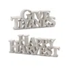Melrose International Happy Harvest And Give Thanks Tabletop Sign (set Of 2) - White