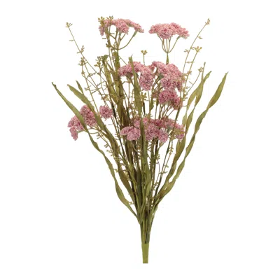 Melrose International Heather Floral Bush (set Of 2) - Pink, Green