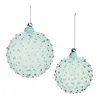 Melrose International Hobnail Glass Ball Ornament (set Of 12) - Blue, Green