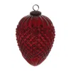 Melrose International Hobnail Glass Cone Ornament (set Of 2) - Red