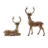 Melrose International Holiday Deer Figurine (set Of 2) - Brown, Red
