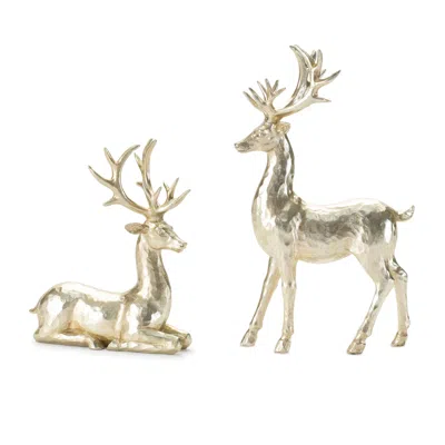 Melrose International Holiday Deer Figurine (set Of 4) - Gold
