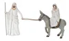 Melrose International Holiday Family With Donkey And Baby Figurine 11"h - White, Grey, Brown In Multi