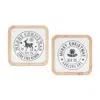Melrose International Holiday Mail Stamp Plaque (set Of 12) - White, Brown