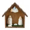 Melrose International Holiday Nativity Scene Display 10"l - Brown, White, Green In Multi