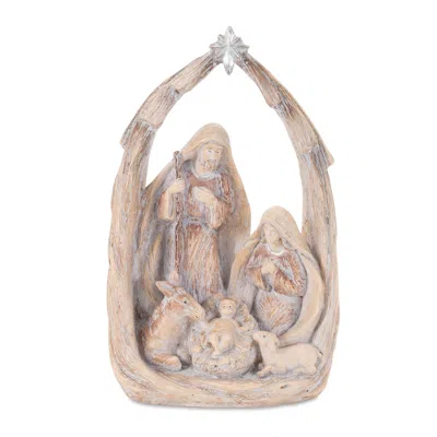Melrose International Holiday Nativity Scene Display 8"h - Beige, Gray