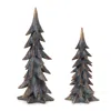 Melrose International Holiday Pine Tree (set Of 2) - Gray, Gold In Multi