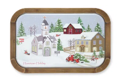 Melrose International Holiday Village Wall Art 23.75"l - White, Red