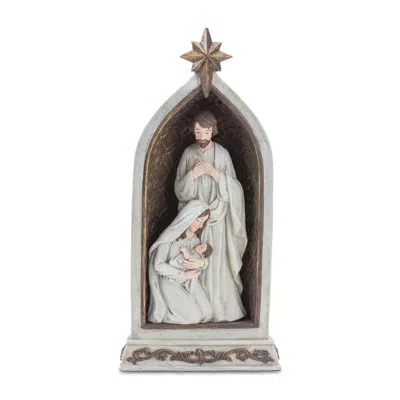 Melrose International Holy Family Nativity Arch (set Of 2) - White, Brown