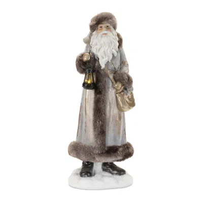 Melrose International Hooded Santa Statue 22"h - Brown, Beige