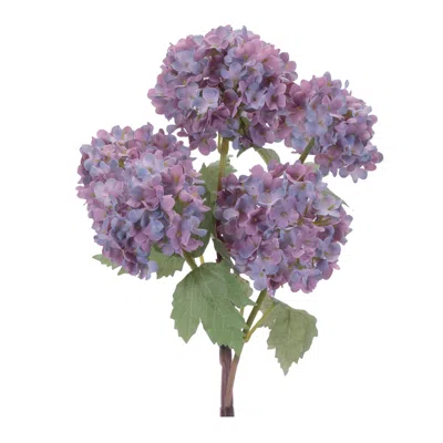 Melrose International Hydrangea Floral Spray (set Of 2) - Purple, Green