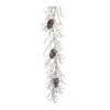 Melrose International Iced Twig Garland With Pinecones 5'l - White, Brown