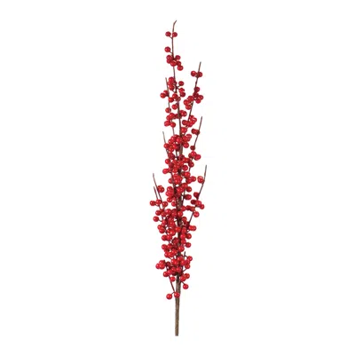 Melrose International Ilex Berry Stem (set Of 2) - Red