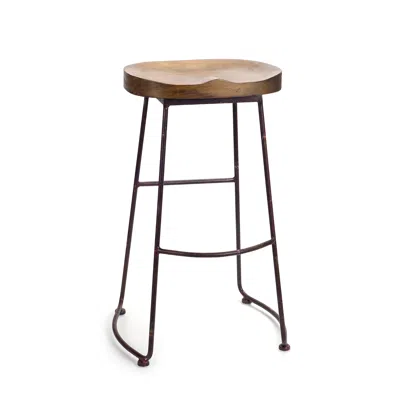Melrose International Industrial Wood Bucket Seat Stool 30"h - Natural, Brown