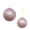 Melrose International Iridescent Beaded Glass Ornament (set Of 4) - Pink