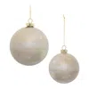 Melrose International Iridescent Cloudy Glass Ornament (set Of 12) - White, Gold