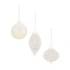 Melrose International Iridescent Cloudy Glass Ornament (set Of 6) - Gray