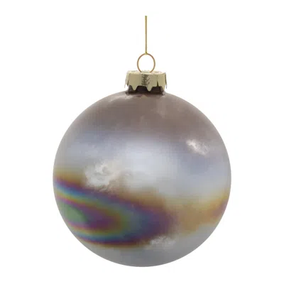 Melrose International Iridescent Glass Ball Ornament (set Of 12) - Brown, Gray
