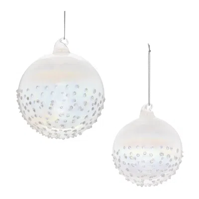 Melrose International Iridescent Glass Ball Ornament (set Of 12) - Clear