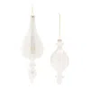 Melrose International Iridescent Glass Finial Ornament (set Of 6) - White