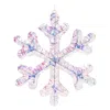 Melrose International Iridescent Led Hanging Snowflake (set Of 2) - White, Blue, Pink