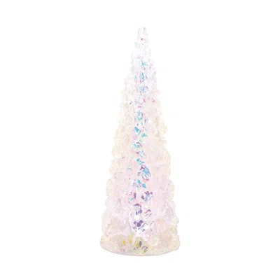 Melrose International Iridescent Led Pine Tree 13.5"h - White, Blue, Pink