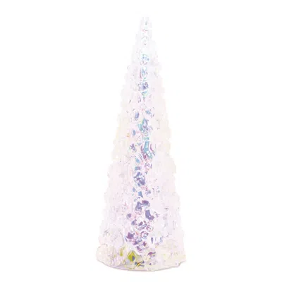 Melrose International Iridescent Led Pine Tree 17.5"h - White, Blue, Pink