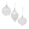 Melrose International Iridescent Swirl Glass Ornament (set Of 6) - Clear