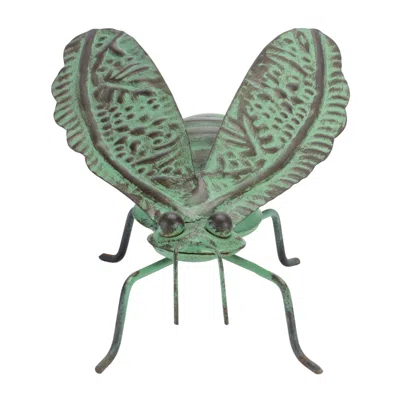Melrose International Iron Metal Cut Out Bird And Flower Garden Stake (set Of 2) - Blue, Gold