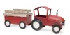 Melrose International Iron Metal Tractor With Wagon Decor With Wood Accents 27.5"l - Red