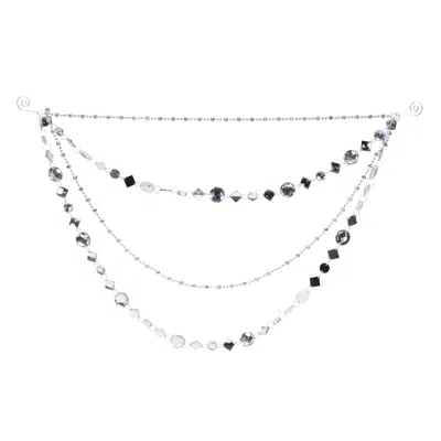 Melrose International Jewel Bead And Chain Link Garland (set Of 2) - Silver