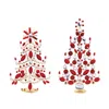 Melrose International Jeweled Metal Christmas Tree (set Of 2) - Gold, Red
