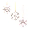 Melrose International Jeweled Metal Snowflake Ornament (set Of 12) - Red, Gold
