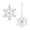 Melrose International Jeweled Metal Snowflake Ornament (set Of 2) - Silver