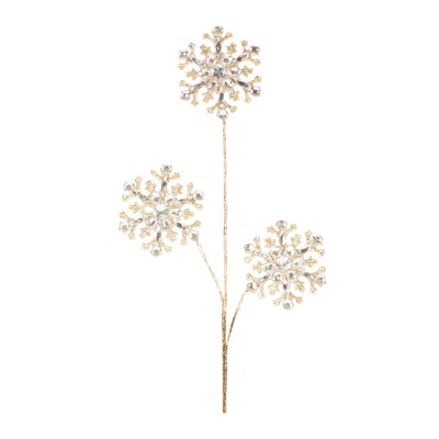 Melrose International Jeweled Snowflake Spray (set Of 2) - Silver, Gold