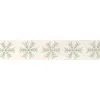 Melrose International Jeweled Snowflake Wired Ribbon 4" X 5 Yds. - White, Blue