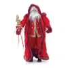 Melrose International Jeweled Staff Santa 23"h - Red, Gold