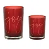 Melrose International Joy Glass Votive Holder (set Of 2) - Red