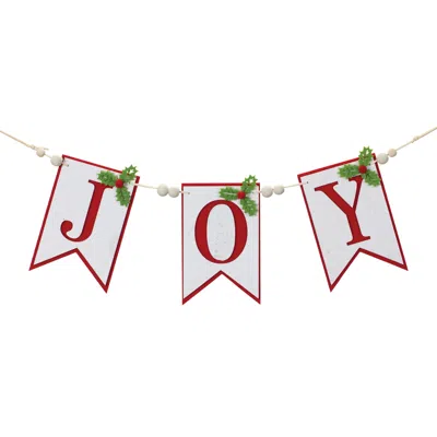 Melrose International Joy Holiday Banner Garland 21"l - Red, Green, White