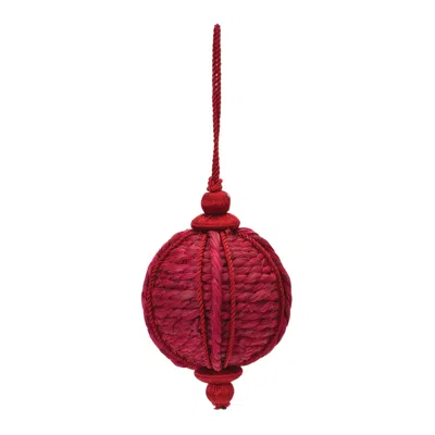 Melrose International Jute Onion Ornament (set Of 6) - Red