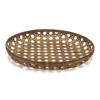 Melrose International Large Round Bamboo Wooden Tray 26"d - Brown