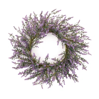 Melrose International Lavender Floral Wreath 20"d - Purple, Green