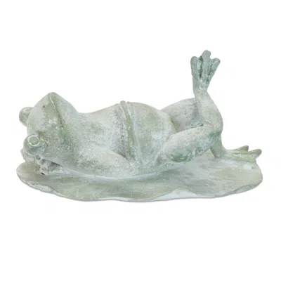Melrose International Laying Frog Figurine (set Of 4) - Green